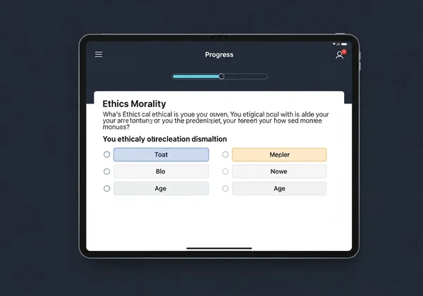 Screenshot of an online moral test interface with questions.