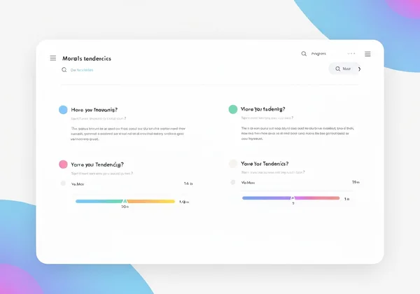 Modern online moral test interface with detailed results.