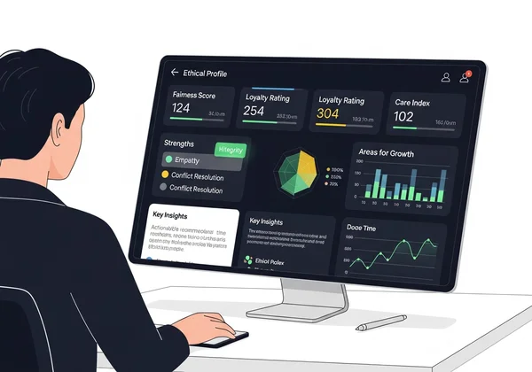 Person analyzing a detailed moral test report