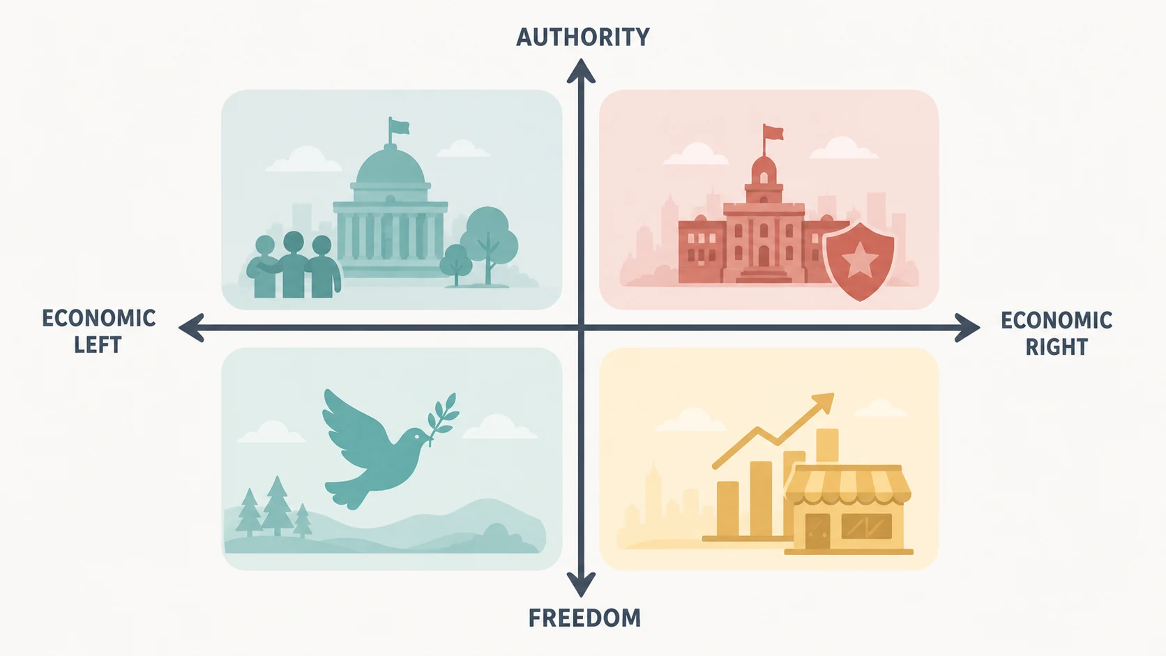 Four quadrant ideology comparison